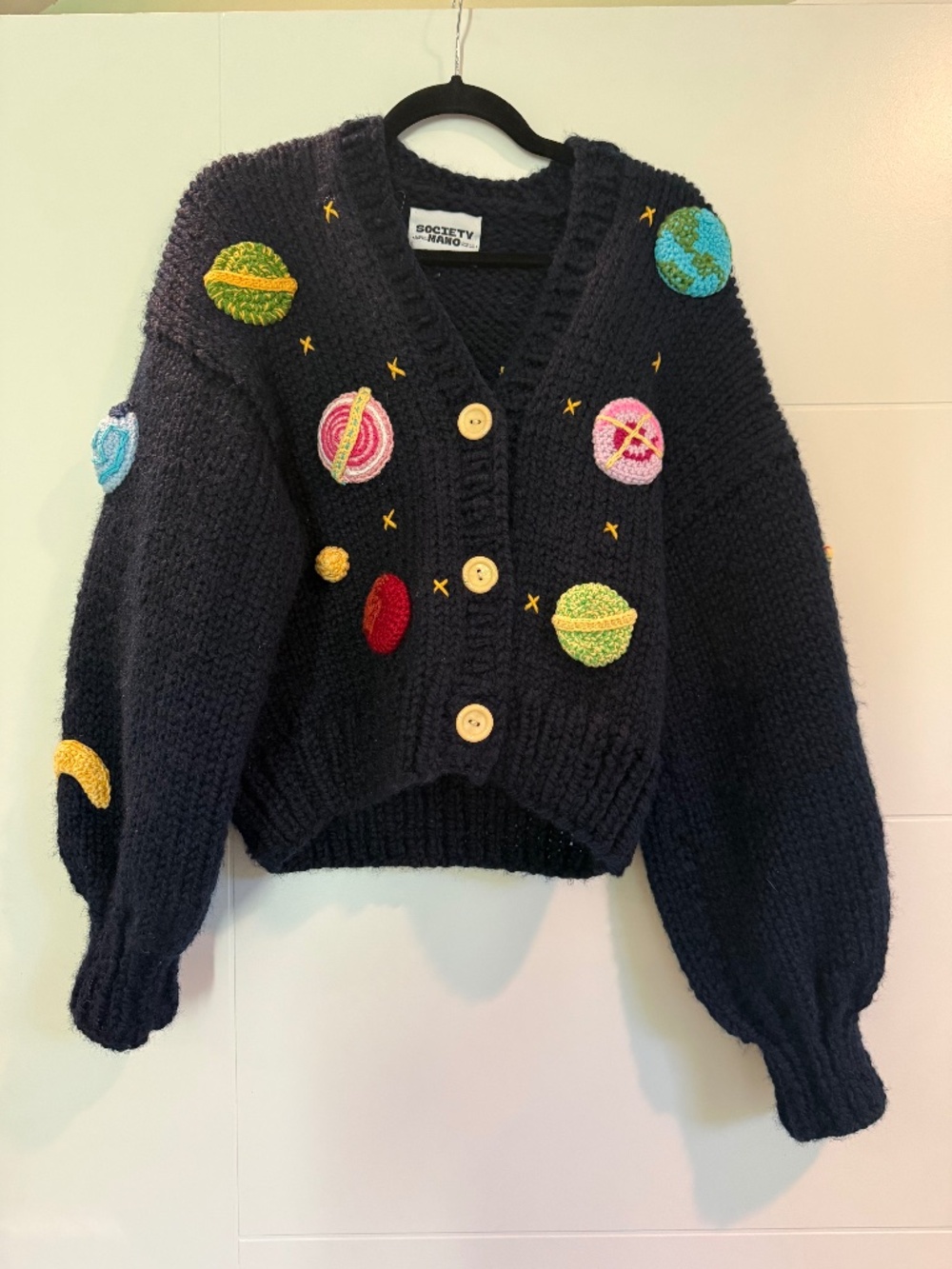 Society Mano Chunky Knit Solar System Sweater Sz M